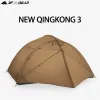 Shelters 3F UL GEAR Qingkon 3 Person 4 Season 15D Camping Tent Outdoor Ultralight Hiking Backpacking Hunting Waterproof Tents