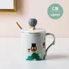 Canecas Balão Castelo Fresh Office Cerâmica Garrafa de Água com Lid Spoon Traga um sonho para viajar em uma caneca de café requintada