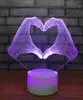 Led Acrylic Bed Custom 3D Small Night Lights Love Heart Hand Decorations Gift for Baby Room Lights Usb Led Kids Lamp9167105