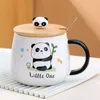 Tasses créatives de vache mignonne avec tasses de couvercle à cuillère et kawaii de tasse en céramique à thé