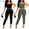 New Womens Designer Groving Bodysuit Fashion Sexy Sleeveless Elastic Celt Belt Pants Suitsuits for Women Onepiece Outfit