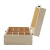 Storage Bags Needful Oil Case 25 Grid Wooden Box Solid Wood Holder Bottles Home Oils