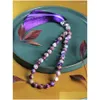 Beaded Strand 8mm Purple Emperor Stone Islamic Muslim Tasbih 33 Bead Armband Women Tasty Blessing Rosary Natural Semi-Erecious Jewel DH8A3