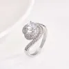 ANILLOS LOVE CARJETA DEL SEDIGENTE NUEVO COLOCON DE DIAMANDO Full Diamond Fashion Anillo de compromiso para mujeres con logotipo