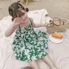 Girls Summer Dress Korean Sweet Childres Fashion Fashion Sling Sliose Casual Flower Flower Dresses 240403