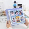 Albums 6 manches de poche Pu Leather Photo Carte Macaroon Binder 3 Ring A5 Gradient Cover Kpop Photo Album Postcard Collect Book
