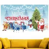 Décoration de fête Joyeux Noël Banner à l'intérieur de Po | 6.06 3,6 pieds Reutilisables Signe Snowman Deer Yard