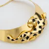 Necklace Earrings Set Brazilian Jewelry For Women Statement Leopard Design Big And With Bracelet Ring Engagement Bridal