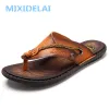 Сандалии Mixidelai Men Sandals Summer Shoes Men Men Beach Sandals Brand Men Casual обувь Flip Flops Кожаные кроссовки мужчины Slippers Size3846