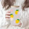 Vensterstickers UV DTF Transfer Sticker Fruit Theme voor de 16oz Libbey -bril Wraps Cup Can DIY Waterdicht gemakkelijk te gebruiken aangepaste emblemen D2379