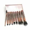 10 PCSLOT Makeup Brushes Set Eye Shadow Foundation Women Cosmetic Powder Blush Blending Beauty Make Up Tool 240403