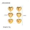 Orecchini a bottone Uworld Elegante dichiarazione in acciaio inossidabile placcato oro 18 carati Cuore Amore a tema San Valentino Regalo gioielli Aretes De