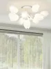 Światła sufitowe Nowoczesne białe lilia żyrandole LED Lamparas de Techo Light for Living Jadal Room Kitchnal Lampa Kolganta