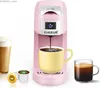 Coffee Makers Single service coffee machine with K-cup and ground coffee pink mini single cup coffee machine with one touch function Y240403