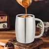 Bottiglie d'acqua tazza di caffè in acciaio inossidabile grande con manico a doppia parete da campeggio per bere