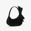 Drawstring Elegant Nylon Fabric 3D Bow Handbag 2024 Ladies Personalized Design Zipper Underarm Bag Unique Retro Shoulder Bags Trend