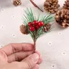 Fleurs décoratives plantes artificielles fausse aiguille de pin pour les couronnes de Noël de bricolage de décoration de mariage simulation de flocon de neige