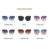 Zonnebril Mode Oversized Randless Design Women Metal Sun Glazen UV400 Tinten Eyewear