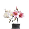 Fleurs décoratives 61 cm Artificiel Magnolia Silk Fake Flower Branch Yulan Magnoli Flores Arrange Table Mariage Décor Home Party Party