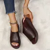 Tallgarna Solid Color Wedge-formade tofflor för kvinnors skor Summer Open Toe Platform Beach Shoes For Womens Fashion Non Slip Womens Sandaler J240402
