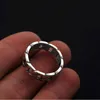 バンドリングUnibabe Sterling Silver 925 Thai Silver Lover Ring with Retro Woven Cross Link Chain S925 Ring with Jewelry（hy）