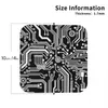 Table Mats Black Microchip Hardware Circuit Design Coasters Leather Placemats Non-slip Insulation Coffee Kitchen Dining Pads Set Of 4