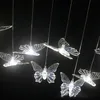 Nuevos accesorios de boda acrílico mariposa de mariposa colgante colgante cuerda de boda escenario de decoración del centro comercial
