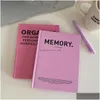 Decorative Objects & Figurines Homemake Pink English Notebook Magazine Book Pography Props Versatile Notepad Aesthetic Room Decor Desk Dhcna