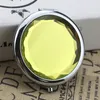 1Pc Luxury Crystal Makeup Mirror Portable Round Folded Compact Mirrors Gold Silver Pocket Mirror Making Up for Personalized Giftfor round portable mirror