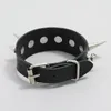 Bangle unika armband cuspidal spikar nit med brett manschett läder punk gotisk rockstil unisex armband män armbandsband