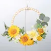 Fiori decorativi Nordic artificiale in legno ghirlanda ghirlanda decorazioni di ghirlanda porta creativa cerchio floreale per interni per sposa