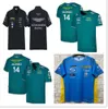 T-shirts masculinos Aston Martin Jersey T-shirt AMF1 Polos 2023 Fernando oficial Alonso Fórmula 1 Terno de corrida F1 Camisa Polo Motão Tees 1425ess