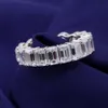 D Couleur Emerald Cut Diamond Mosang Full Diamond Ring S925