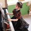 Summer Kids Dresses black Bow Girls For Birthday Party Princess Childrens Pageant Gown Baby Girl 240403