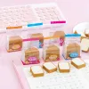 Erasers 10 pack/lot Creative Toast Eraser Cute Writing Drawing Rubber Pencil Erasers Stationery For Kids Gifts school supplies