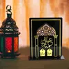 Decorazione per feste Acrilico Calendario del conto alla rovescia Ramadan Eid Mubarak Card con ornamento desktop di base per casa 2024 decorazioni musulmane islamiche