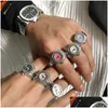 Band Rings Orijinal Saat Yüzüğü Erkek Serin Harajuku Ins Rüzgar Trend Kore Retro Yaratıcı Dekorasyon Ayarlanabilir Endeks Parmak Mücevher Dro Dhdmi