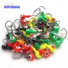 Fishhooks 50pcs / lot Hooks de tête de gabarit 1 g / 1,8 g / 3,5 g / 7g 5color accessoires d'eau salée