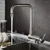 Kitchen Faucets Inner Window Faucet Rotating Folding Down Cold Water Mixer Tap Black Stainless Steel Sink Stream Sprayer Head