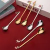 Tea Scoops Año 4/6pc Merry Christmas Elk Spoons Xmas Party Waterware Ornnaments Decorations for Home Table NaviDad Noel Regalos