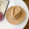 Berets 2024 Thickened Cowboy Hat Vintage Straw Men's And Women's Jazz Large Sun Summer