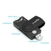 Smart External Card Reader USB 2.0 SIM Card TF Smart Memory Card Reader Adapter Flash Drive Cardreader Adapter for Computer