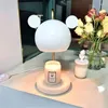 Bordslampor Hongcui Modern Creative Lamp Cartoon Marble Candle Desk Light LED för hem sovrumsdekoration