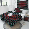 Beddengoed sets beddingoutlet geometrie dekbedovertrek honingraat kolen ronde gat rood licht polyester dekbed set met pilowcases