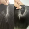 Toppers färgade 16x18 cm siden topp rak peruk brasiliansk remy naturligt hårstycke silke topp förlängning människolis silk bas toupee för kvinnor