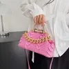 Hobo 2024 Luxury Femmes Pink Phered Sacs Sacs à plis Gol