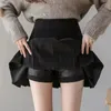 Pleated Skirt Female Autumn and Winter Fashion High-waist A-line Short Skirt Pants Are Thin and Versatile Casual Skirt 240325