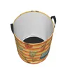 Laundry Bags Folding Basket Colorful Musical Instruments Round Storage Bin Large Hamper Collapsible Clothes Bucket Organizer