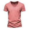 T-shirt maschile 100% in cotone a v-scollo t-shirt fitness sports running soilt t-shirts tops maschi tops maglietta a maniche corte estate per uomo 2443