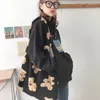 Sac à bandoulière en toile Beige pour femmes, fourre-tout mignon de dessin animé d'agneau, sacs à main simples à doublure, grande capacité pour les filles